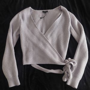 Dynamite crop, wrap sweater.
